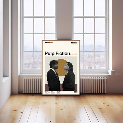 Pulp Fiction Movie Poster: Mid-Century Modern Minimalist Print