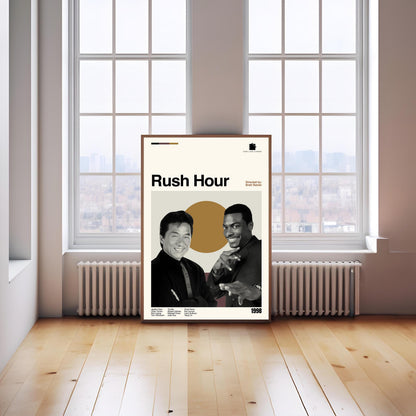 Rush Hour Poster - Movie Poster - Midcentury Modern Art - Minimalist Print - Retro Poster - Vintage Print Art - Wall Art - Gift for him