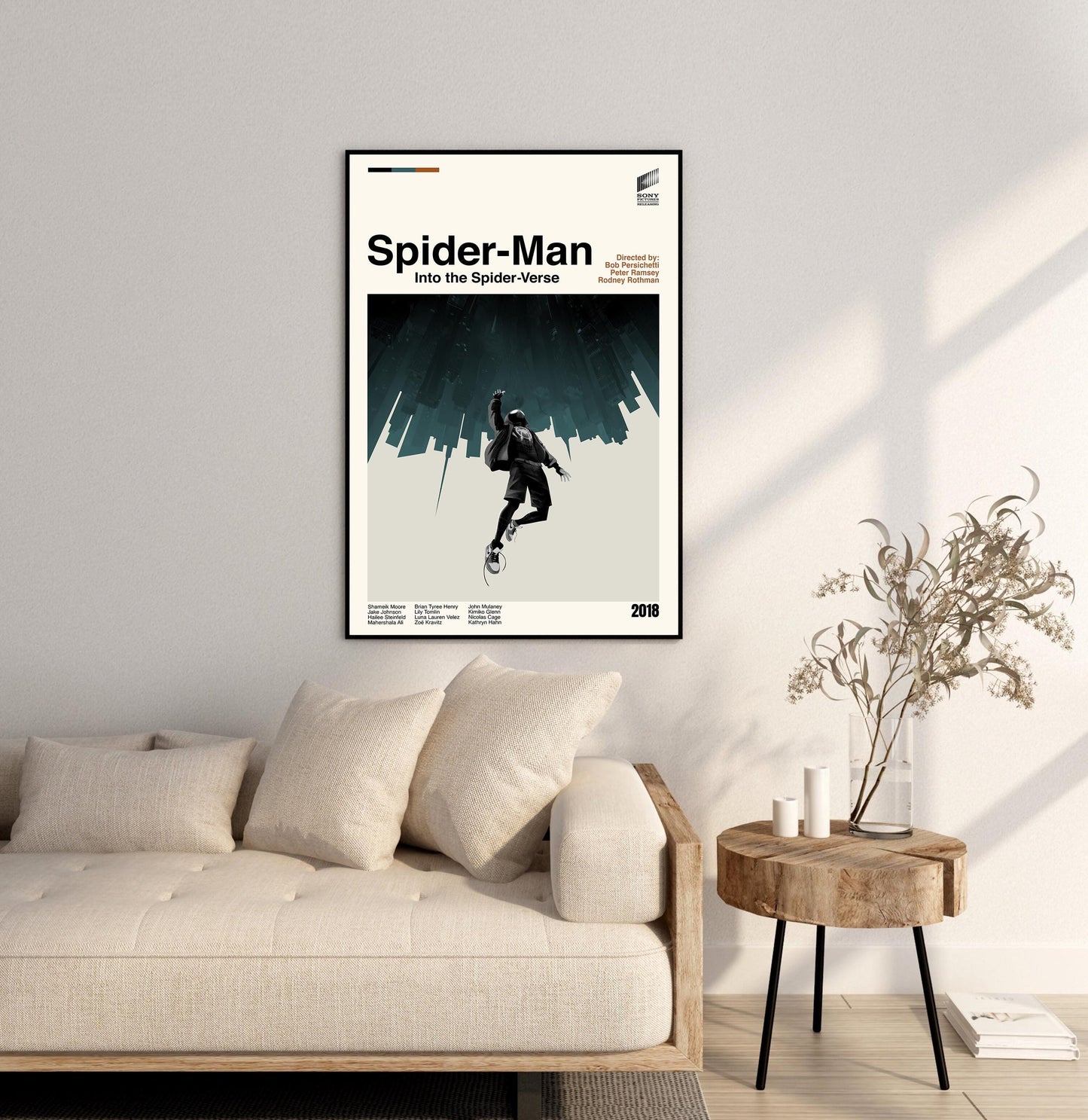 Spider-Man: Into the Spider-Verse Movie Poster - Midcentury Modern Minimalist Print