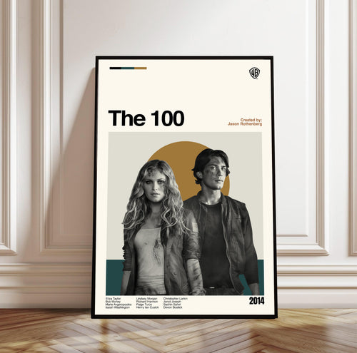 The 100 Poster: Mid-Century Modern Minimalist Print