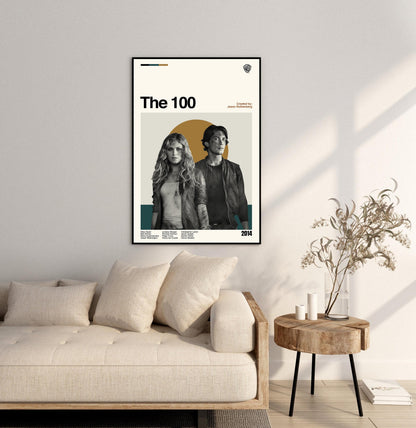 The 100 Poster: Mid-Century Modern Minimalist Print