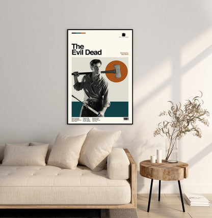 The Evil Dead Poster - Movie Poster - Midcentury Modern Art - Minimalist Print - Retro Poster - Vintage Print Art - Wall Art - Gift for him