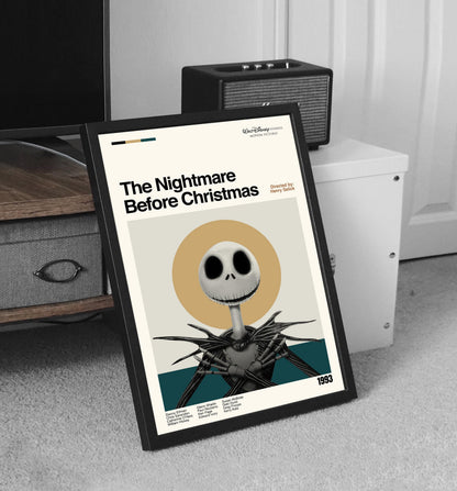 The Nightmare Before Christmas Poster - Movie Poster - Midcentury Modern Art - Minimalist Print - Retro Poster - Vintage Print - Wall Art