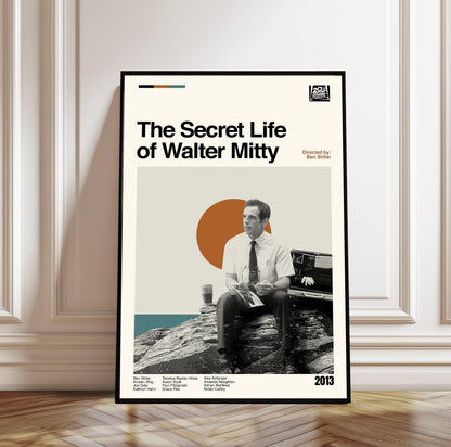 The Secret Life of Walter Mitty Poster - Movie Poster - Midcentury Modern Art - Minimalist Print - Retro Poster - Vintage Print - Wall Art