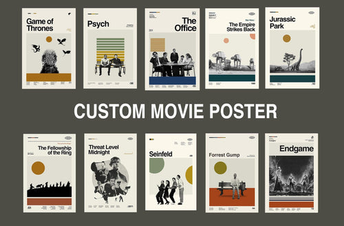 Custom Movie Poster - Midcentury Modern Minimalist Print (Digital Download)
